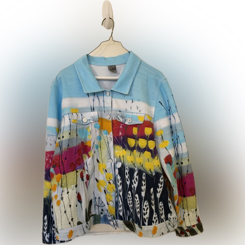 Canadian maker Dolcezza Simply Art jacket with artwork by Natalie Rymer size XL?